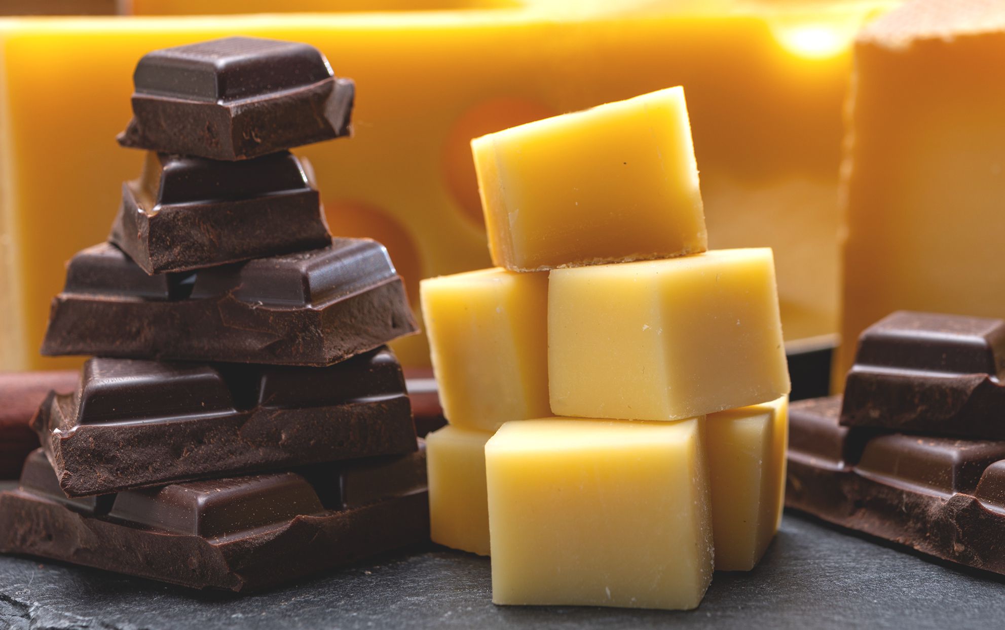 Dark chocolate and smooth gourmet cheese – a match made in culinary heaven for sophisticated palates.